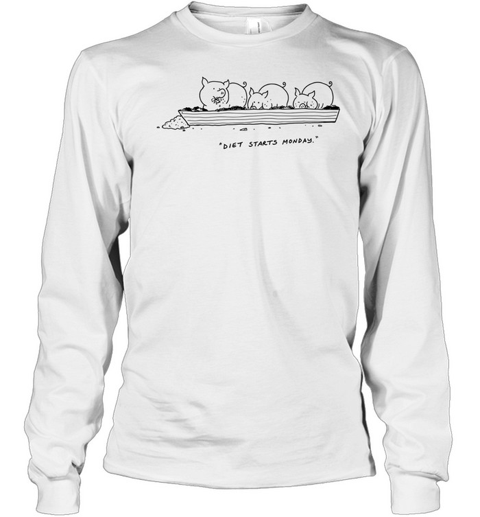 pig eat diet starts monday Long Sleeved T-shirt