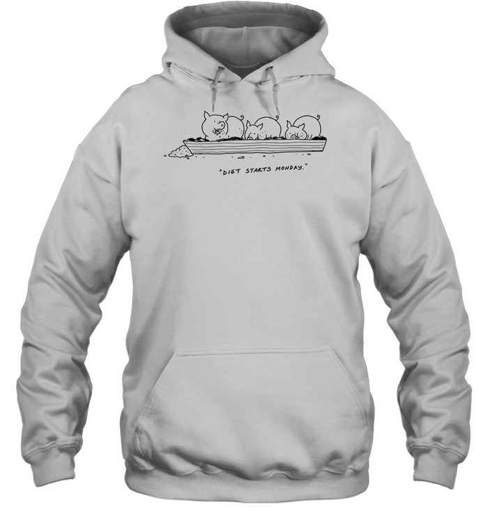 pig eat diet starts monday Unisex Hoodie