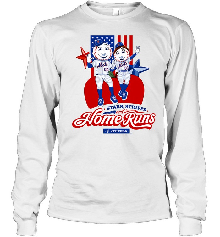 2026 NY Mets America 250 Mr And Mrs Met Long Sleeved T-shirt