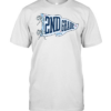 2nd Grade Blue Gingham Pennant Flag T- with Navy Varsity Letters Classic Men's T-shirt