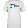 5th Grade Blue Gingham Pennant T- with Navy Varsity Letters Classic Men's T-shirt