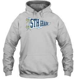 5th Grade Blue Gingham Pennant T- with Navy Varsity Letters Unisex Hoodie
