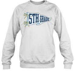 5th Grade Blue Gingham Pennant T- with Navy Varsity Letters Unisex Sweatshirt