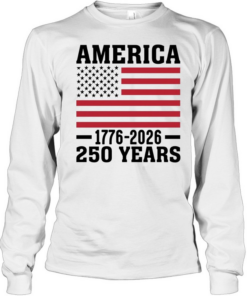 America 1776 2026 250 years flag Long Sleeved T-shirt