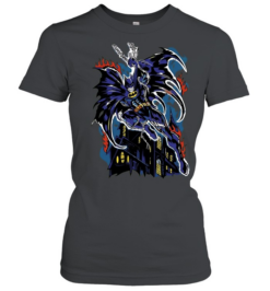 Batman DC Comics character fire mansion gothic comic book illustration Classic Women's T-shirt