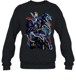 Batman DC Comics character fire mansion gothic comic book illustration Unisex Sweatshirt