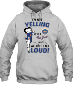 Betty Boop Im not yelling Im a NewYork Mets girl we just talk loud  Unisex Hoodie