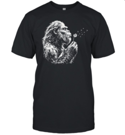 Bigfoot Blowing Dandelion Cinematic Silhouette  Classic Men's T-shirt