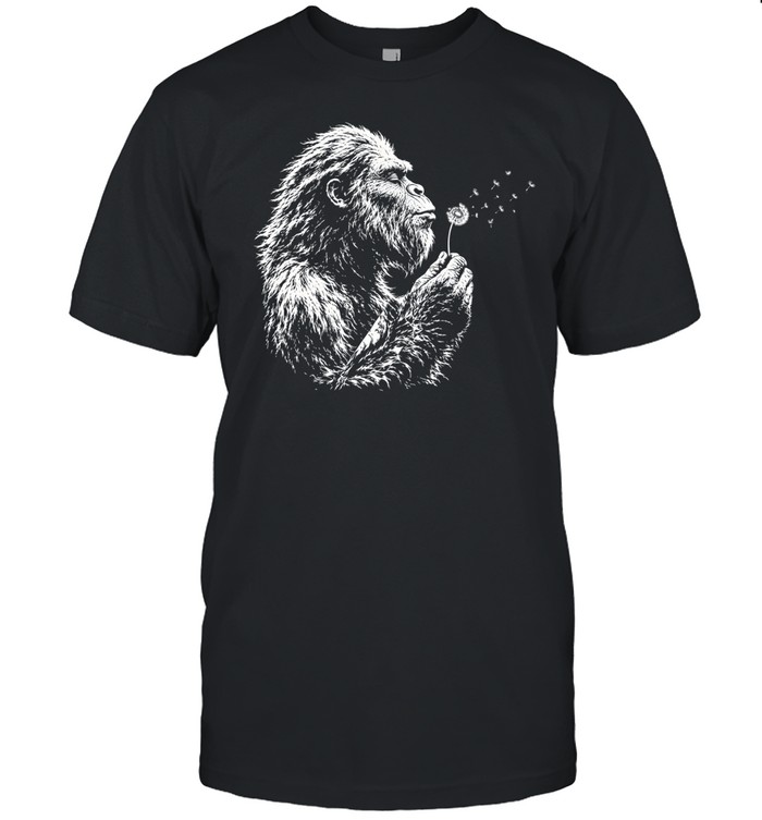 Bigfoot Blowing Dandelion Cinematic Silhouette Classic Men's T-shirt