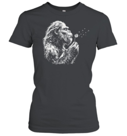 Bigfoot Blowing Dandelion Cinematic Silhouette Classic Women's T-shirt