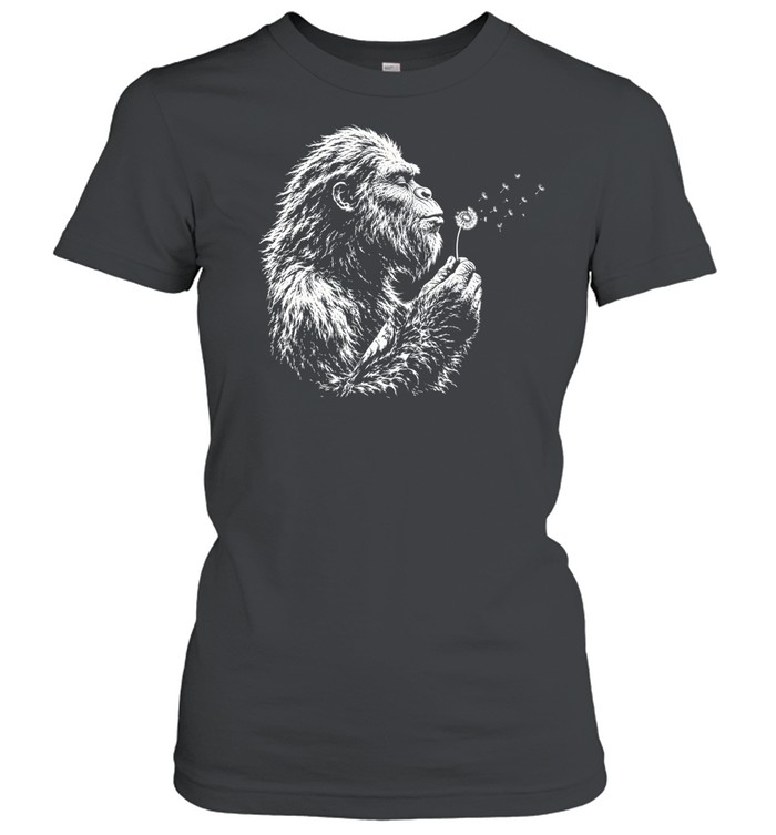 Bigfoot Blowing Dandelion Cinematic Silhouette Classic Women's T-shirt