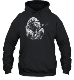Bigfoot Blowing Dandelion Cinematic Silhouette Unisex Hoodie