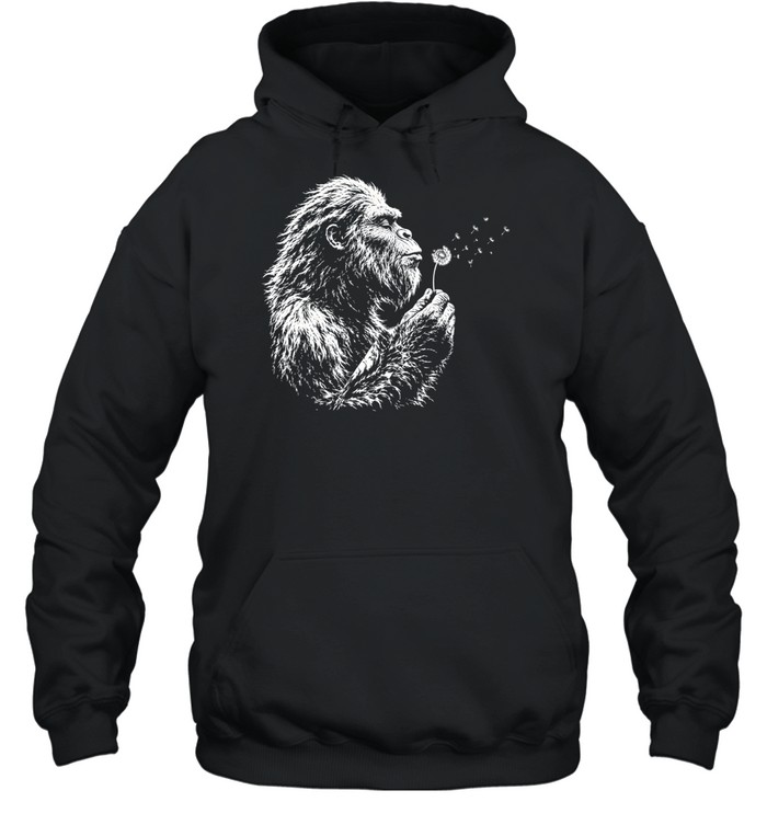 Bigfoot Blowing Dandelion Cinematic Silhouette Unisex Hoodie