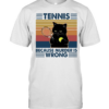 Black Cat Play Tennis Because Murder Is Wrong  Classic Men's T-shirt