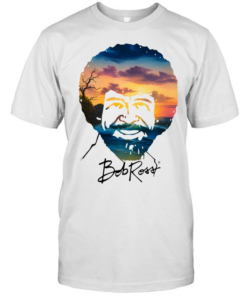 Bob Ross Double Exposure Nature Landscape Classic Men's T-shirt