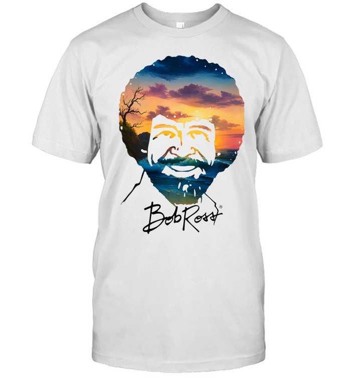 Bob Ross Double Exposure Nature Landscape Classic Men's T-shirt