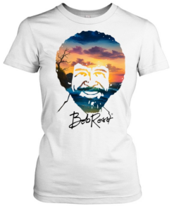Bob Ross Double Exposure Nature Landscape  Classic Women's T-shirt