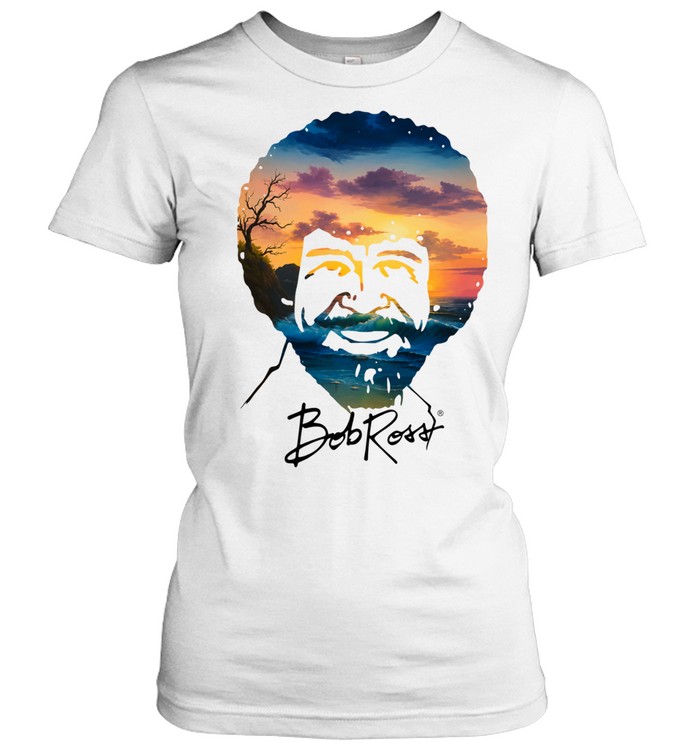 Bob Ross Double Exposure Nature Landscape Classic Women's T-shirt