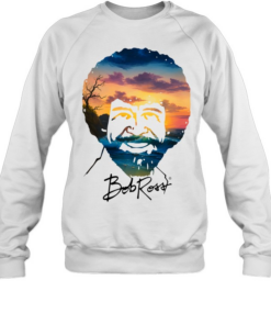 Bob Ross Double Exposure Nature Landscape Unisex Sweatshirt