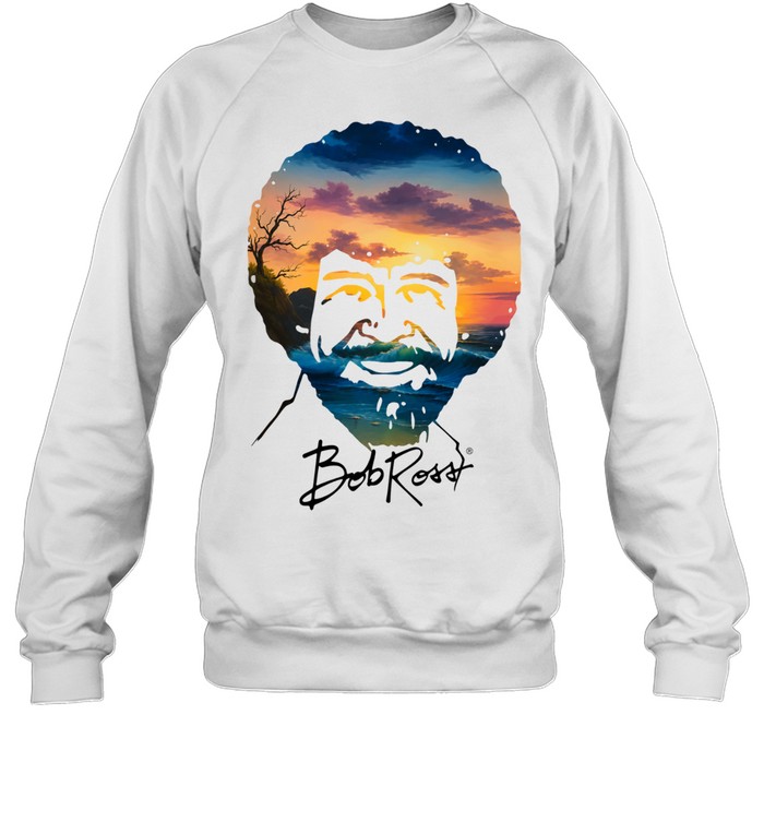 Bob Ross Double Exposure Nature Landscape Unisex Sweatshirt