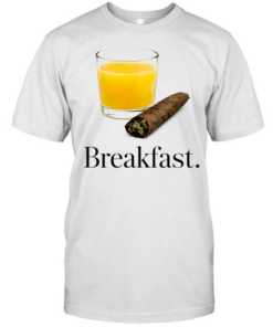 Cannabis Blunt and Orange Juice Breakfast Graphic Classic Men's T-shirt