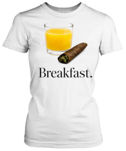 Cannabis Blunt and Orange Juice Breakfast Graphic  Classic Women's T-shirt