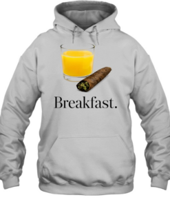 Cannabis Blunt and Orange Juice Breakfast Graphic  Unisex Hoodie
