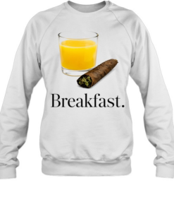 Cannabis Blunt and Orange Juice Breakfast Graphic  Unisex Sweatshirt