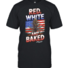 Cannabis Leaf American Flag Red White and Baked Stoner Days Fourth of July  Classic Men's T-shirt