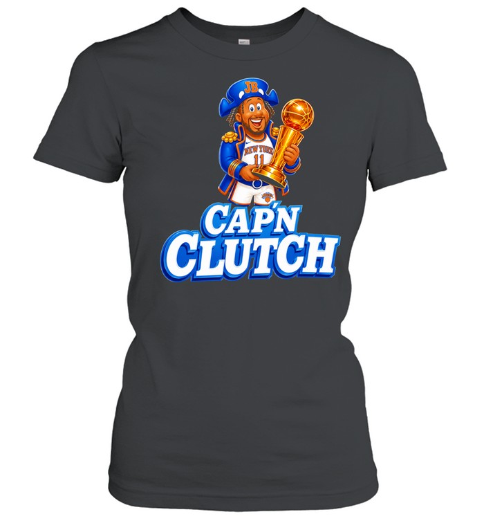 Cap’n Clutch Jalen Brunson New York Knicks Trophy Classic Women's T-shirt