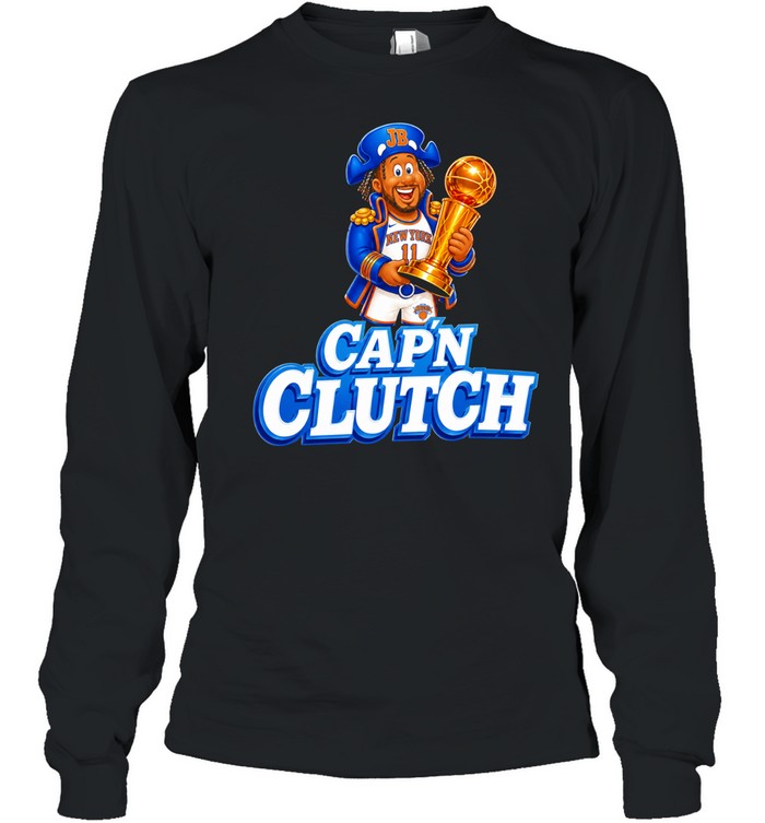 Cap’n Clutch Jalen Brunson New York Knicks Trophy Long Sleeved T-shirt