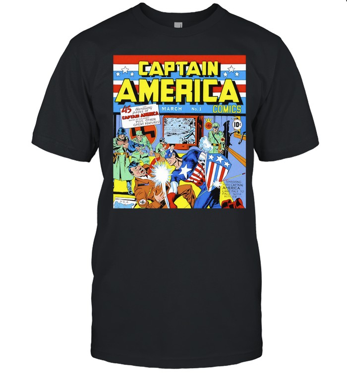 Captain America punching Adolf Hitler Captain America Comics Classic Men's T-shirt
