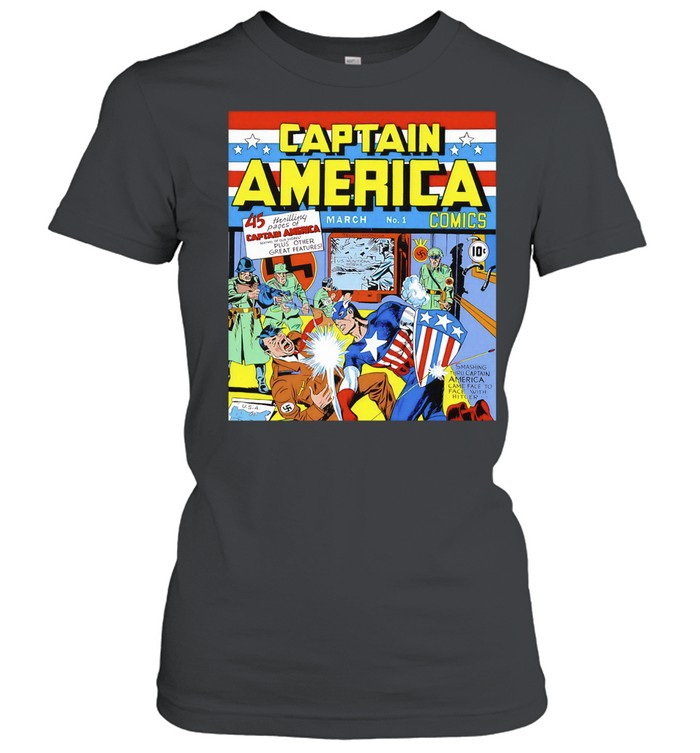 Captain America punching Adolf Hitler Captain America Comics Classic Women's T-shirt