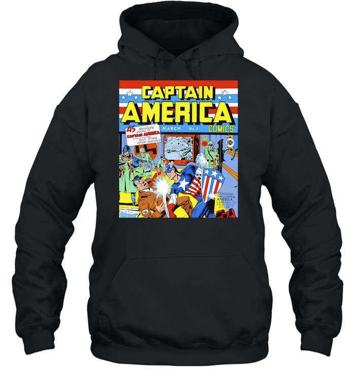 Captain America punching Adolf Hitler Captain America Comics Unisex Hoodie
