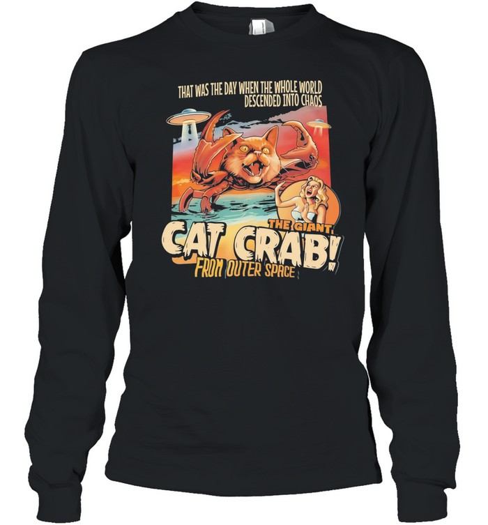 Cat crab from outer space chaos sci fi creature Long Sleeved T-shirt