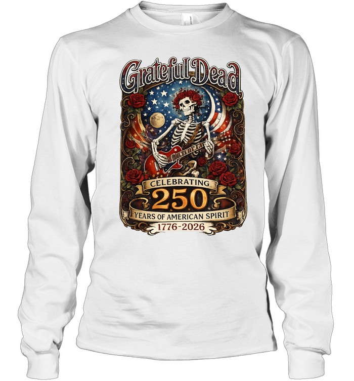 Celebrating 250 Years of American Spirit 1776 2026 Skull Long Sleeved T-shirt