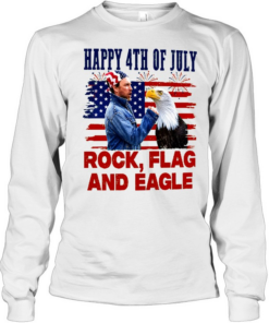Charlie Kelly Rock Flag And Eagle 4th Of July Funny Patriotic Eagle Comedy Inspired American Flag Long Sleeved T-shirt