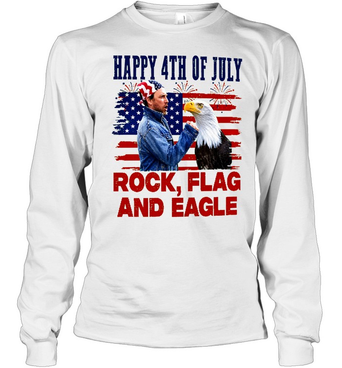 Charlie Kelly Rock Flag And Eagle 4th Of July Funny Patriotic Eagle Comedy Inspired American Flag Long Sleeved T-shirt
