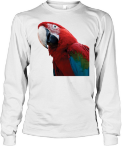 CloseUp Of A Green Winged Macaw Parrot Long Sleeved T-shirt