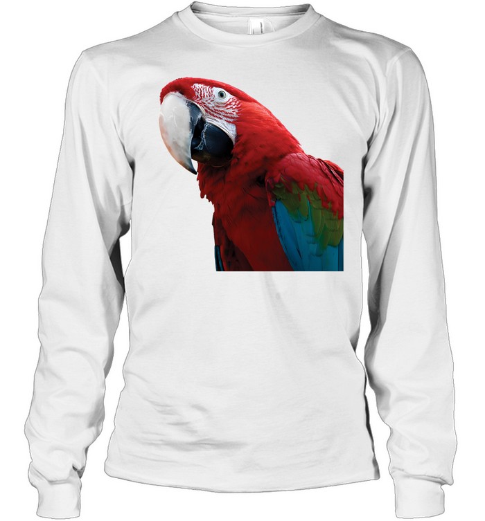 CloseUp Of A Green Winged Macaw Parrot Long Sleeved T-shirt