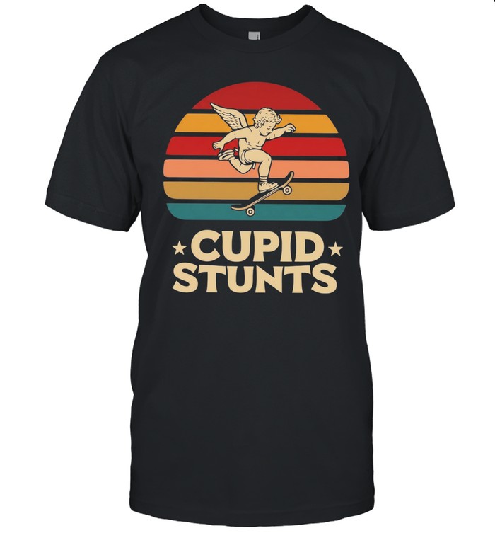 Cupid stunts cherub riding skateboard vintage sunset Classic Men's T-shirt