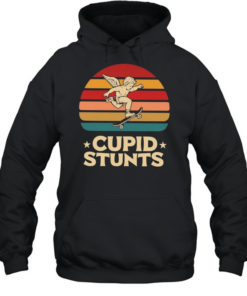 Cupid stunts cherub riding skateboard vintage sunset Unisex Hoodie