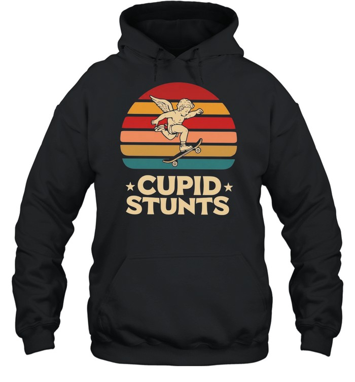Cupid stunts cherub riding skateboard vintage sunset Unisex Hoodie