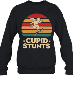 Cupid stunts cherub riding skateboard vintage sunset Unisex Sweatshirt