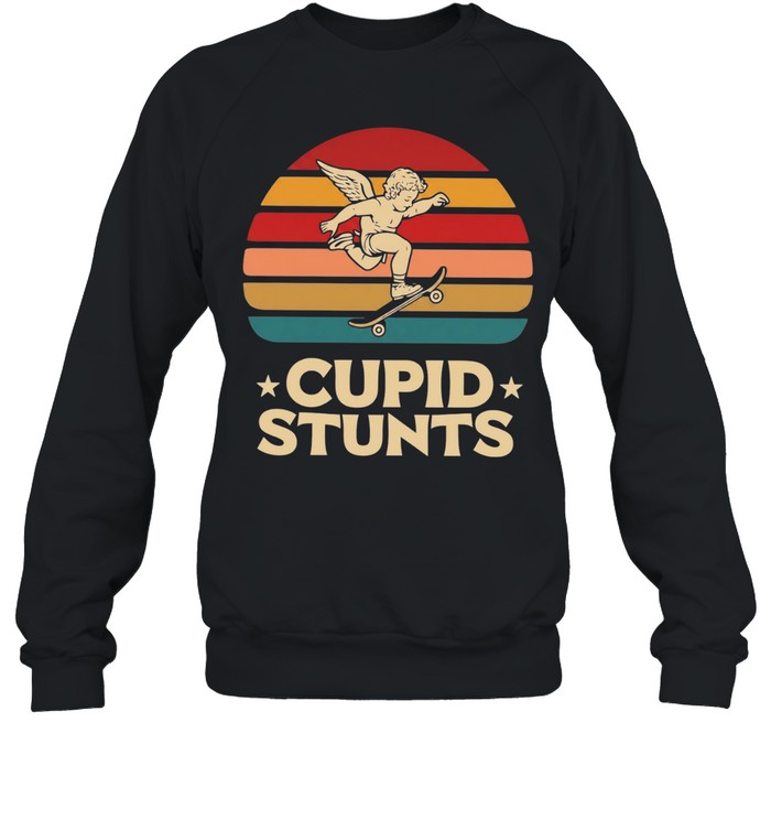 Cupid stunts cherub riding skateboard vintage sunset Unisex Sweatshirt