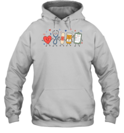 Cute Hand-Drawn Medical Supplies T- with Happy Heart and Stethoscope Unisex Hoodie
