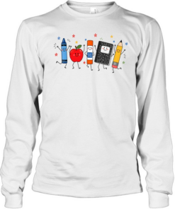 Cute School Supplies Long Sleeved T-shirt