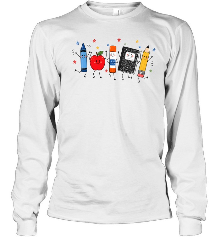 Cute School Supplies Long Sleeved T-shirt