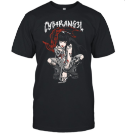 Cybarangel Goth Anime Girl Cyberpunk Alt  Classic Men's T-shirt