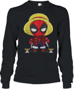 Deadpool Luffy Funny One Piece Long Sleeved T-shirt